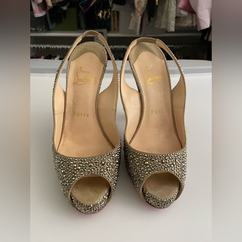 Christian Louboutin Crystal Gold Heels